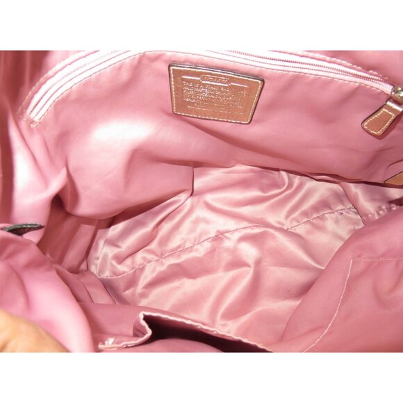 Coach 2012 Poppy Madras Plaid Pattern canvas & leather sequined tote satchel Bag - Picture 5 of 12